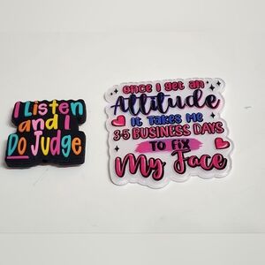 Flatback Judge Beads Attitude Funny Crafts Badge Keychain Magnet Clip‎ Acrylic
